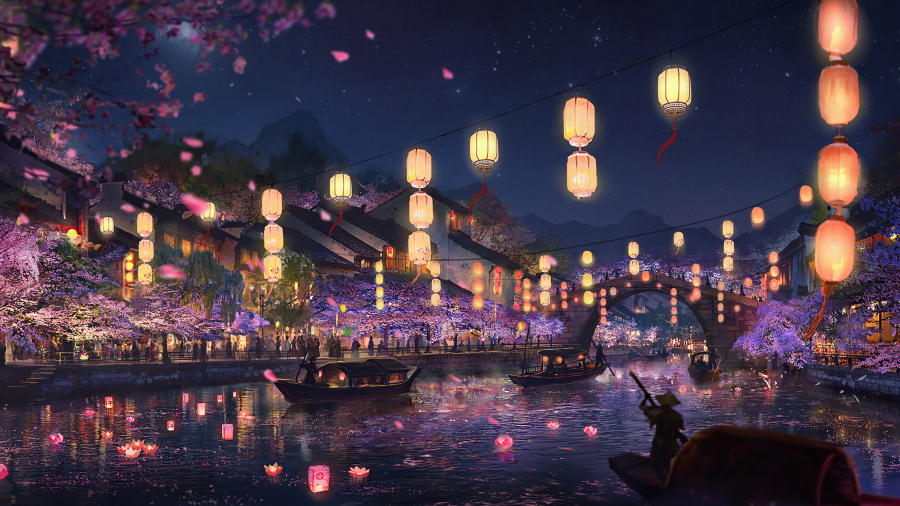 回到水乡夜韵的故乡，2025春节高清动漫壁纸.jpg