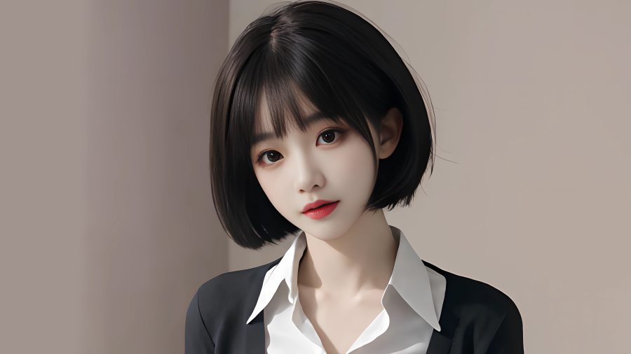 动漫西装美女职场女秘形象高清4k好看壁纸免费下载