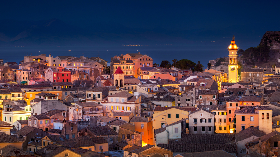 科孚岛的夜晚, 希腊 