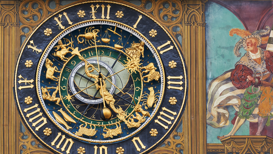 乌尔姆市政厅的天文钟, 德国 